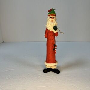 Santa Claus 7" Skinny Pencil Thin Christmas‎ Tree Standing or Hanging Ornament
